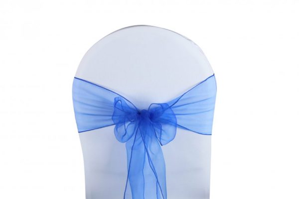 noeud de chaise organza bleu Roi